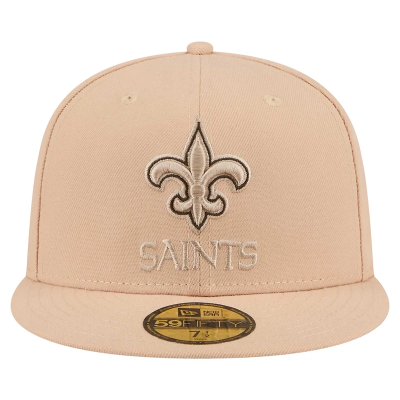 Casquette ajustée 59FIFTY Candied Pecan de New Era pour homme, couleur tan Orleans Saints