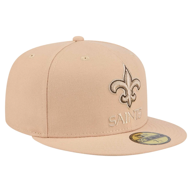 Casquette ajustée 59FIFTY Candied Pecan de New Era pour homme, couleur tan Orleans Saints
