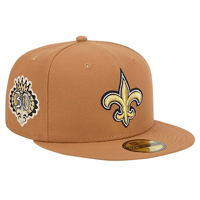 Casquette ajustée 59FIFTY New Orleans Saints Color Pack Era pour hommes avec patch latéral