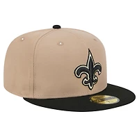 Men's New Era Tan Orleans Saints  Logo Main 59FIFTY Fitted Hat