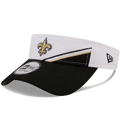Men's New Era  White/Black New Orleans Saints 2023 Sideline Adjustable Visor