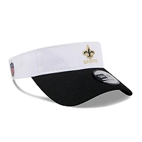 Men's New Era White/Black New Orleans Saints 2024 NFL Training Camp Adjustable Visor