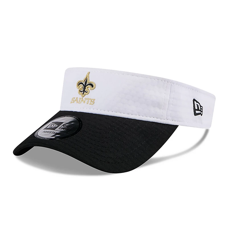 Men's New Era White/Black New Orleans Saints 2024 NFL Training Camp Adjustable Visor