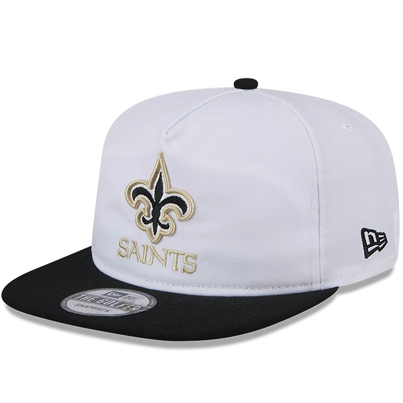 Casquette Snapback New Orleans Saints 2024 NFL Training Camp Golfer New Era pour homme, blanc/noir