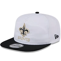 Casquette Snapback New Orleans Saints 2024 NFL Training Camp Golfer New Era pour homme, blanc/noir
