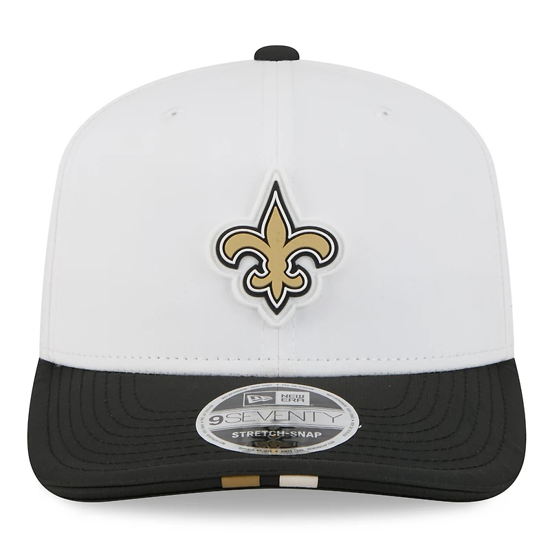 Men's New Era  White/Black New Orleans Saints 2025 NFL Training Camp 9SEVENTY Adjustable Hat