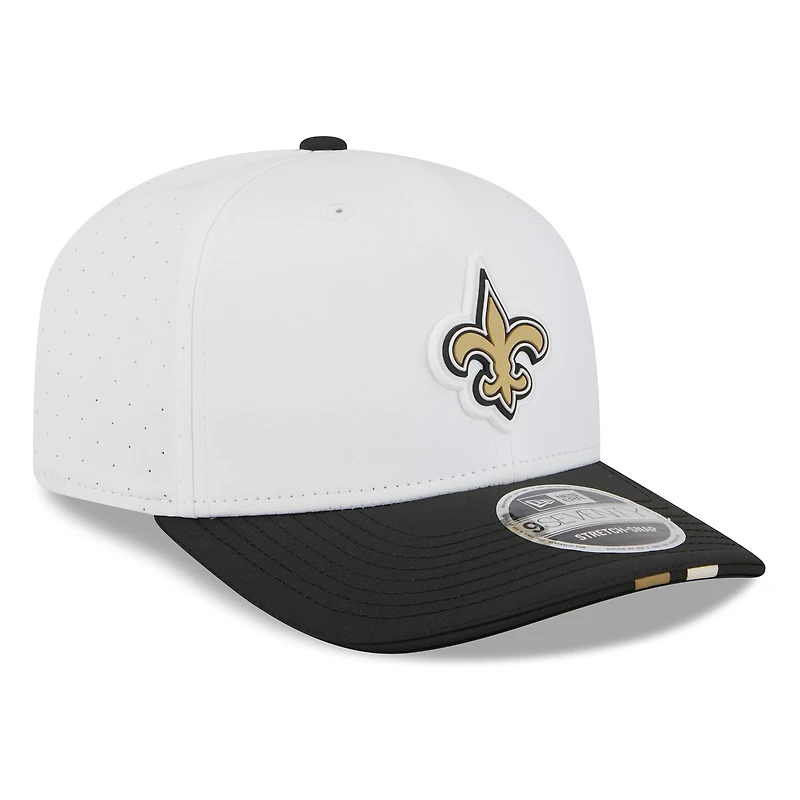 Men's New Era  White/Black New Orleans Saints 2025 NFL Training Camp 9SEVENTY Adjustable Hat