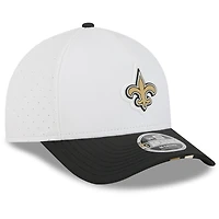 Men's New Era  White/Black New Orleans Saints 2025 NFL Training Camp A-Frame 9FORTY Adjustable Hat