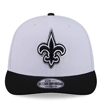 Casquette snapback New Era blanche et noire pour homme, New Orleans Saints, draft NFL 2026, pré-courbée 9FIFTY