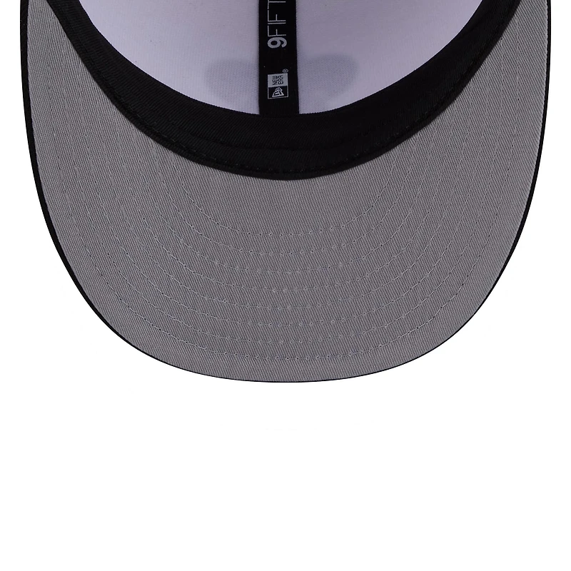 Casquette snapback New Era blanche et noire pour homme, New Orleans Saints, draft NFL 2026, pré-courbée 9FIFTY