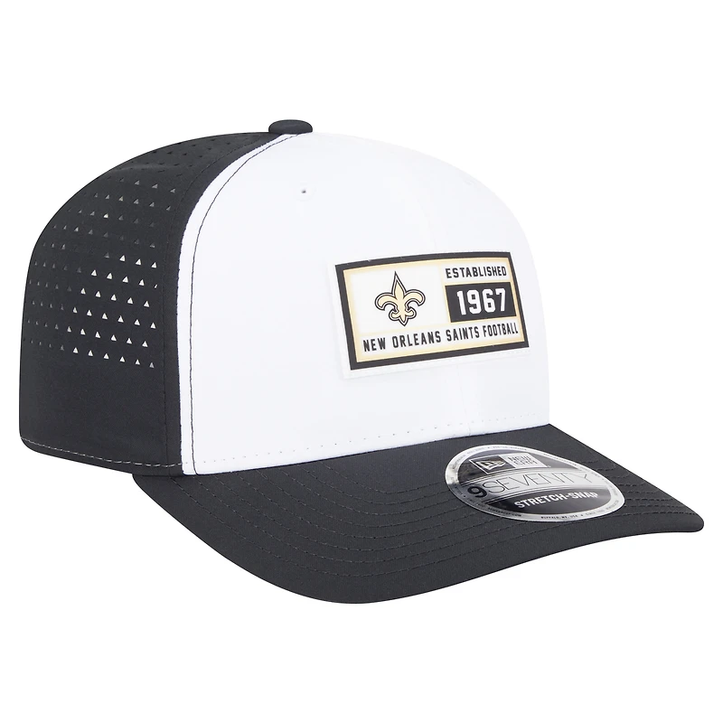 Casquette ajustable New Era 9SEVENTY blanche/noire New Orleans Saints pour homme