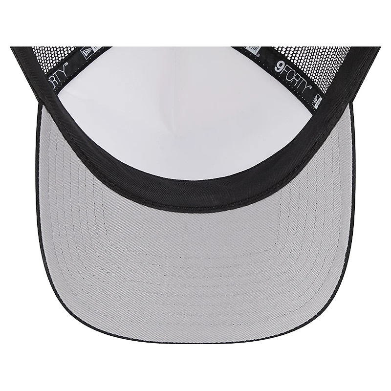 Casquette ajustable 9FORTY New Orleans Saints Stacked A-Frame Trucker New Era pour hommes, blanc/noir
