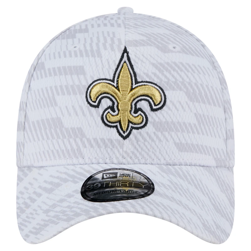 Casquette New Era blanche Orleans Saints Gameday Graded 39THIRTY Flex pour homme