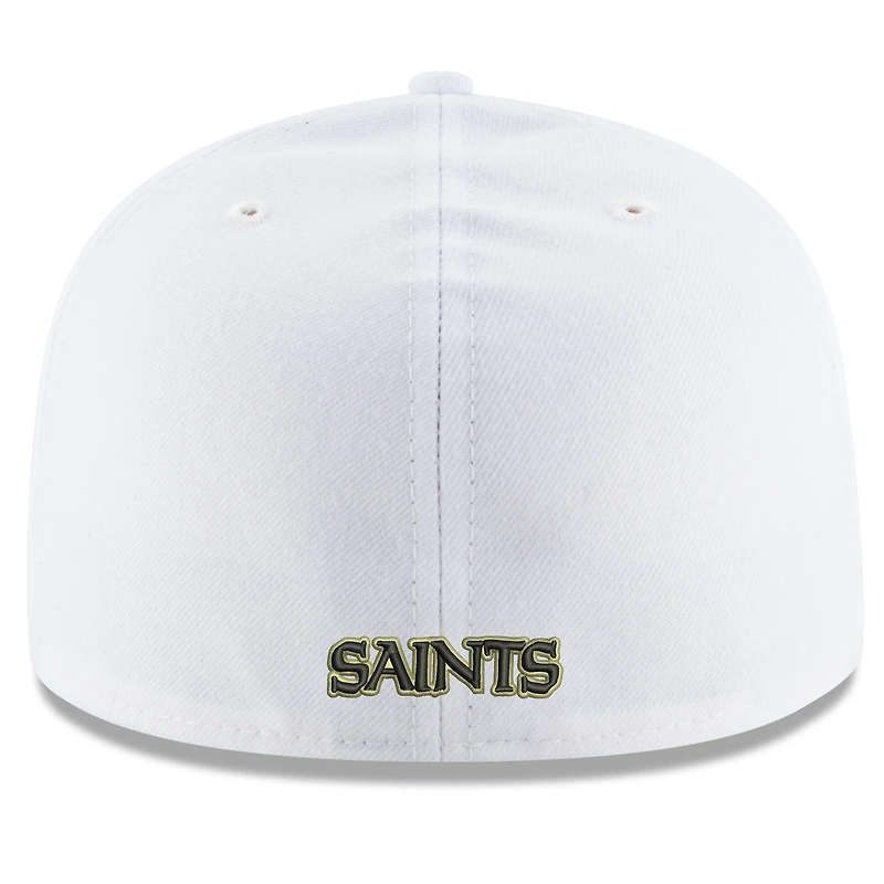 Men's New Era White Orleans Saints Omaha Alternate Logo 59FIFTY Fitted Hat