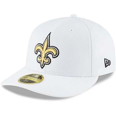 Men's New Era White Orleans Saints Omaha Low Profile 59FIFTY Fitted Hat