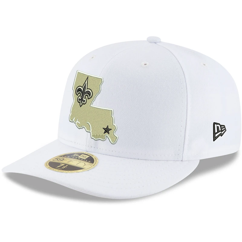 Casquette ajustée 59FIFTY New Orleans Saints Omaha Low Profile Era pour homme, blanche