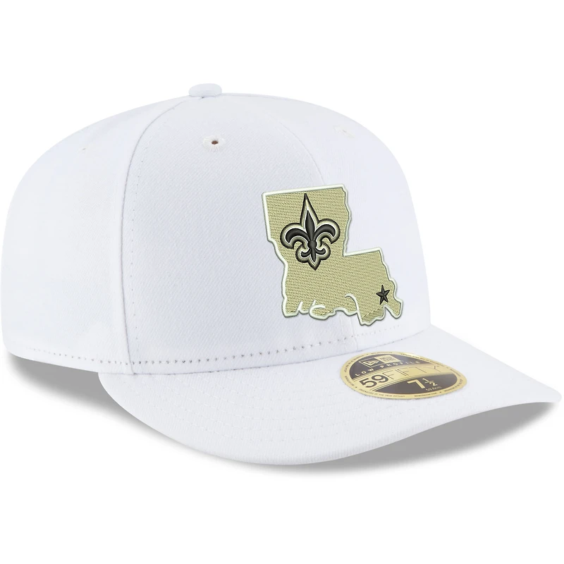 Men's New Era White Orleans Saints Omaha Low Profile 59FIFTY Fitted Hat
