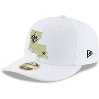 Casquette ajustée 59FIFTY New Orleans Saints Omaha Low Profile Era pour homme, blanche