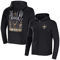 Men's NFL x Darius Rucker Collection by Fanatics Black New Orleans Saints Rocker Full-Zip Hoodie