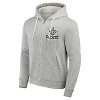 Men's NFL x Darius Rucker Collection by Fanatics Heather Gray New Orleans Saints Domestic Full-Zip Hoodie