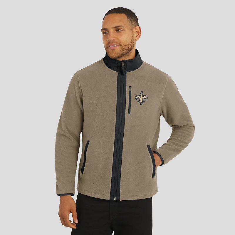 Men's NFL x Darius Rucker Collection by Fanatics  Tan New Orleans Saints Heavyweight Polar Fleece Full-Zip Jacket