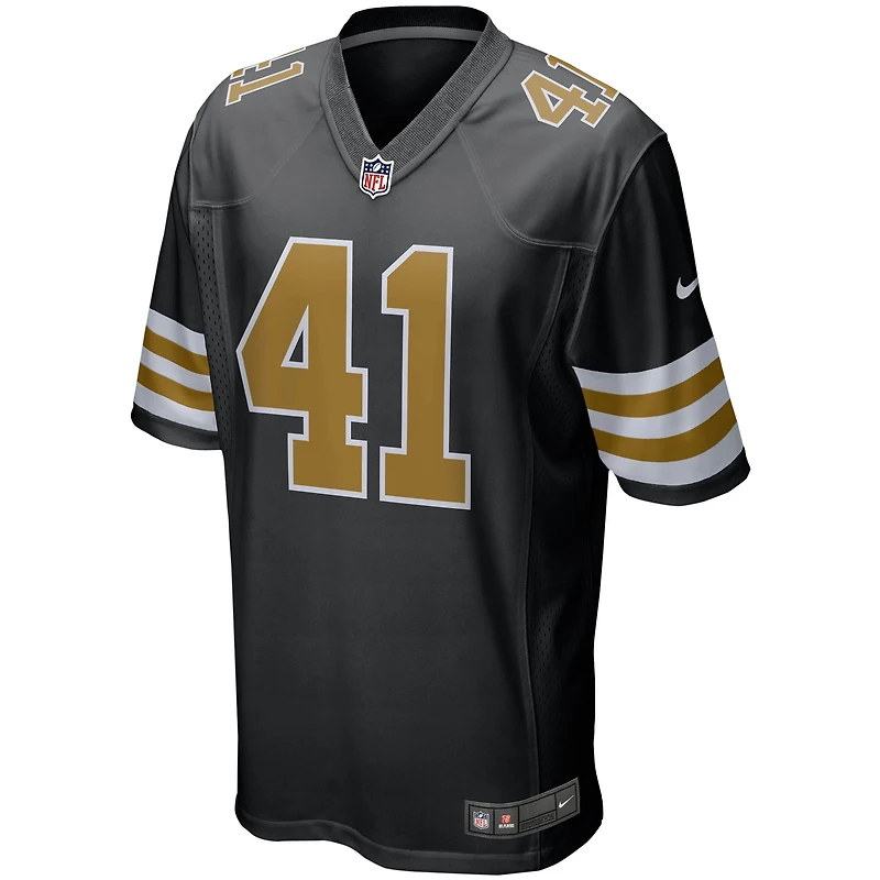 Maillot de match alternatif Nike Alvin Kamara pour hommes, noir, New Orleans Saints