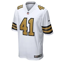 Maillot de jeu alternatif Nike Alvin Kamara pour hommes, blanc, New Orleans Saints