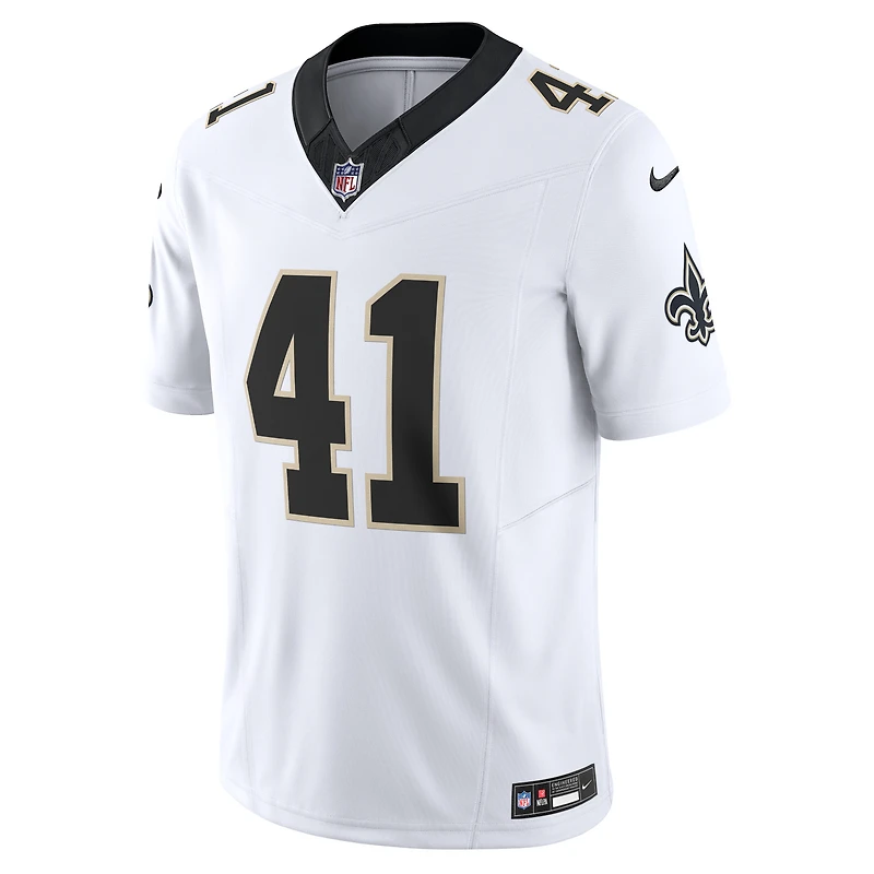 Nike Alvin Kamara pour hommes Blanc New Orleans Saints Vapor F.U.S.E. Maillot limité