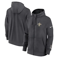 Men's Nike Anthracite New Orleans Saints Primetime Club Full-Zip Hoodie
