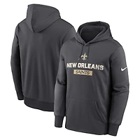 Men's Nike Anthracite New Orleans Saints Toss Sweep Performance Pullover Hoodie