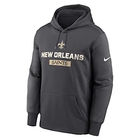 Men's Nike Anthracite New Orleans Saints Toss Sweep Therma Hoodie