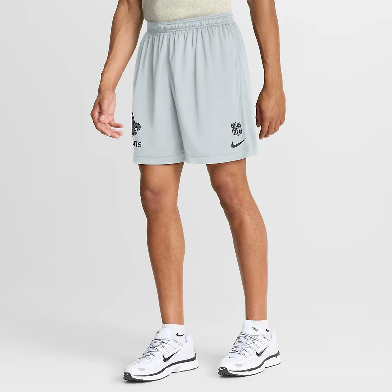 Men's Nike  Black/Platinum New Orleans Saints Sideline Standard Issue Dri-FIT Reversible Shorts