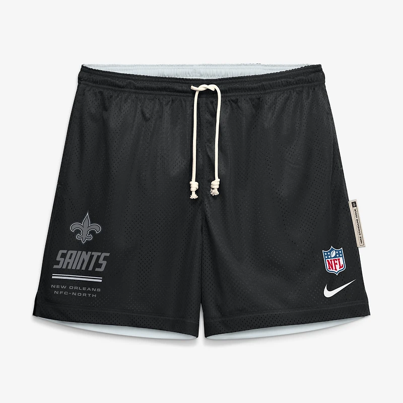 Men's Nike  Black/Platinum New Orleans Saints Sideline Standard Issue Dri-FIT Reversible Shorts