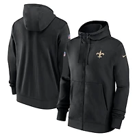 Men's Nike Black New Orleans Saints 2023/24 Sideline Club Full-Zip Hoodie