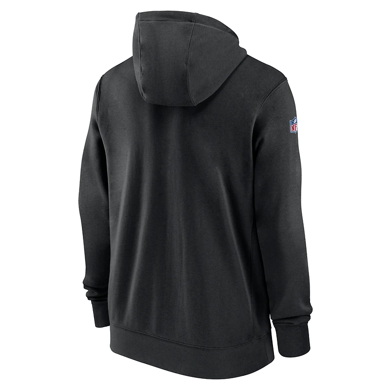 Men's Nike Black New Orleans Saints 2023/24 Sideline Club Full-Zip Hoodie