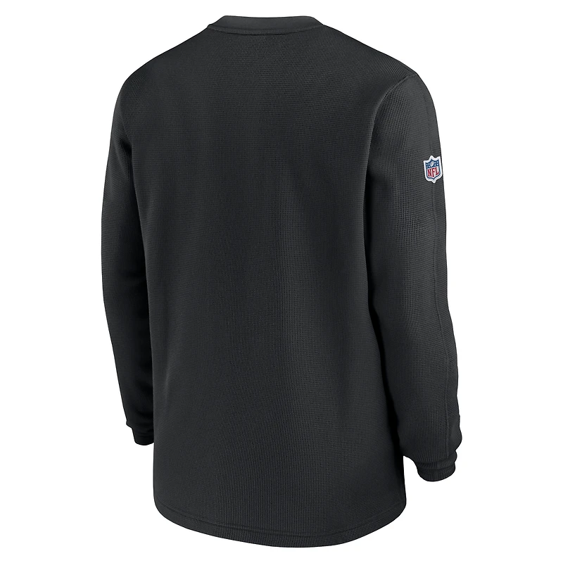 Men's Nike  Black New Orleans Saints 2023 Sideline Throwback Heavy Brushed Waffle Long Sleeve Top