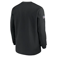 Men's Nike  Black New Orleans Saints 2023 Sideline Throwback Heavy Brushed Waffle Long Sleeve Top