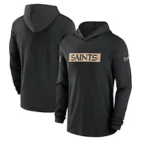 Men's Nike Black New Orleans Saints 2024/25 Sideline Performance Long Sleeve Hoodie T-Shirt