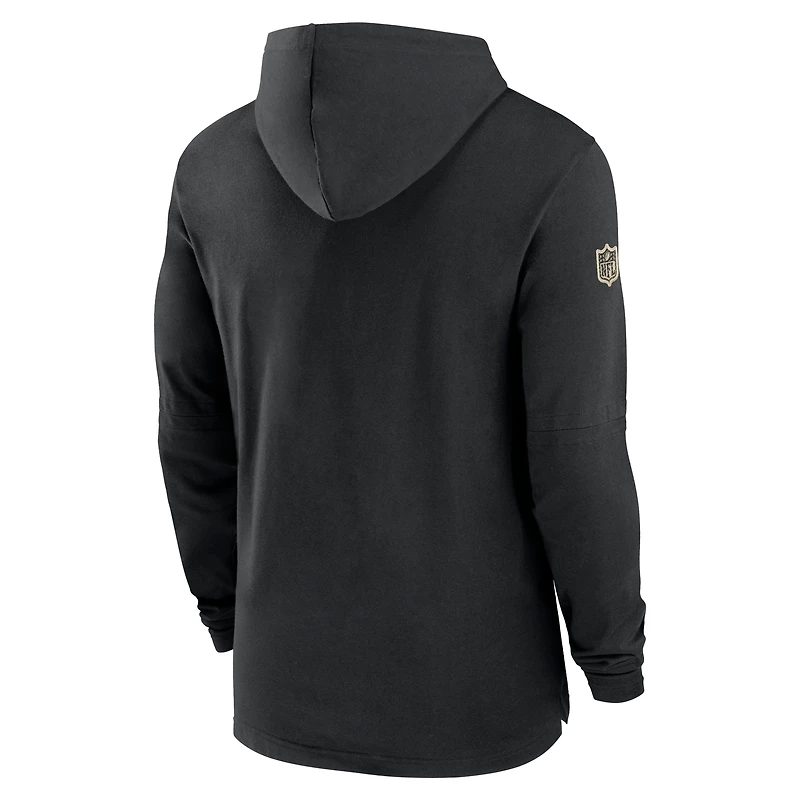 Men's Nike Black New Orleans Saints 2024/25 Sideline Performance Long Sleeve Hoodie T-Shirt