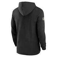 Men's Nike Black New Orleans Saints 2024/25 Sideline Performance Long Sleeve Hoodie T-Shirt
