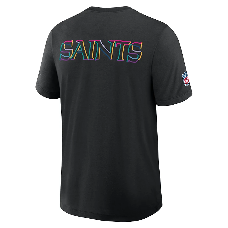 Men's Nike Black New Orleans Saints 2025 NFL Crucial Catch Tri-Blend Dri-FIT T-Shirt