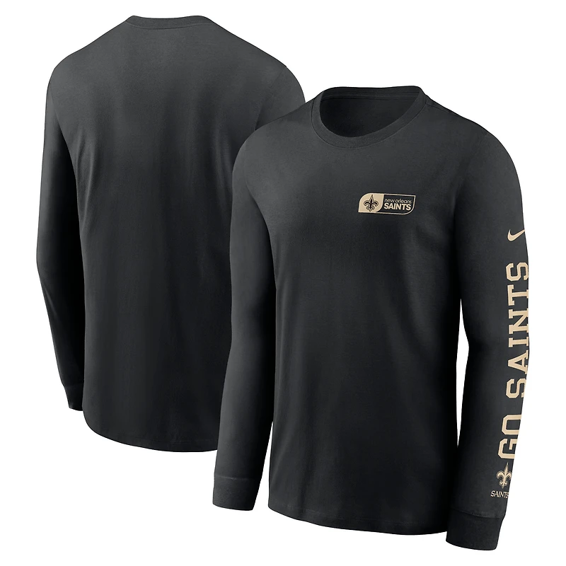 T-shirt à manches longues Nike New Orleans Saints All Out pour homme