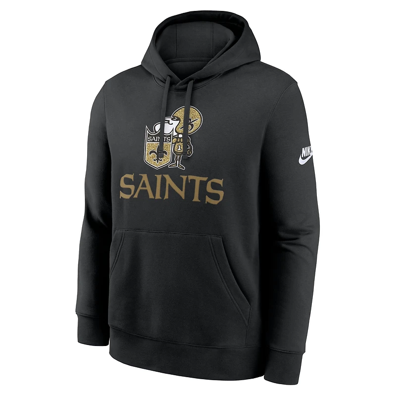 Men's Nike Black New Orleans Saints Best Season Rewind Club Pullover Hoodie