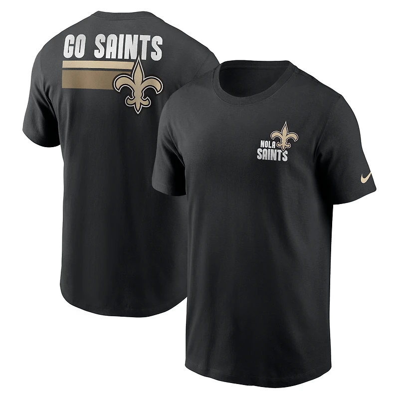 T-shirt essentiel Nike New Orleans Saints Blitz pour homme, noir