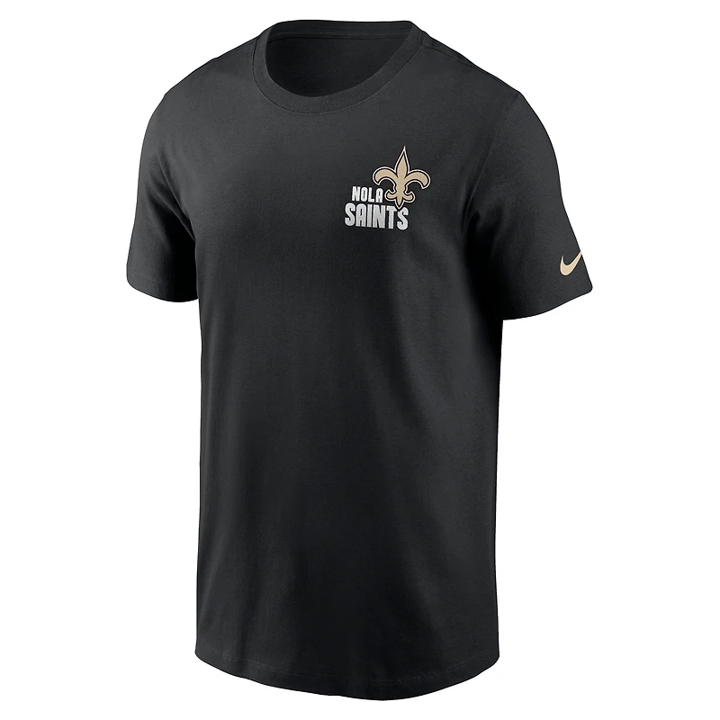 T-shirt essentiel Nike New Orleans Saints Blitz pour homme, noir