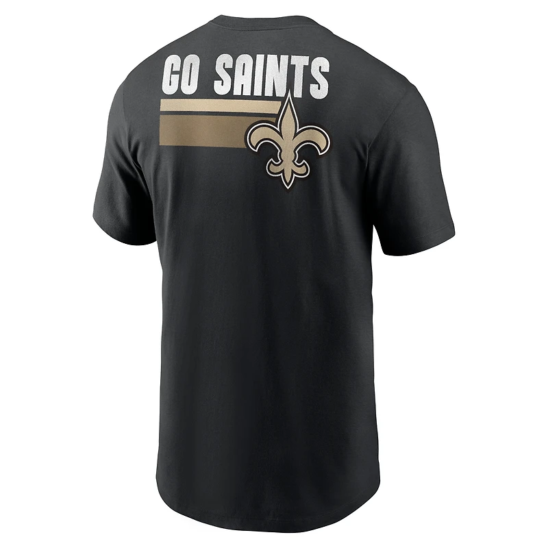 T-shirt essentiel Nike New Orleans Saints Blitz pour homme, noir
