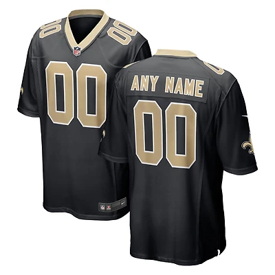 Men's Nike Black New Orleans Saints Custom Team Color - Game Jersey