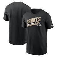 T-shirt Nike New Orleans Saints Essential Blitz Lockup pour homme noir
