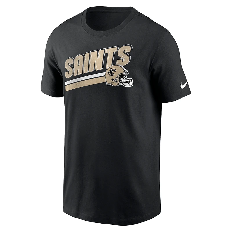 T-shirt Nike New Orleans Saints Essential Blitz Lockup pour homme noir