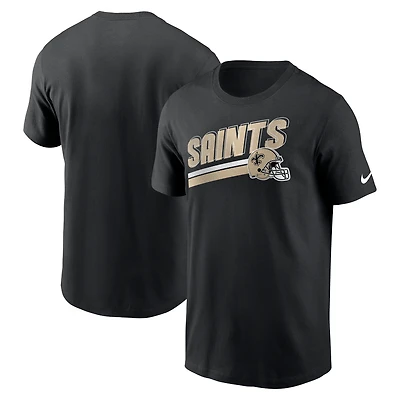 T-shirt Nike New Orleans Saints Essential Blitz Lockup pour homme noir